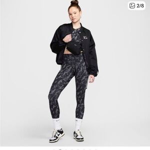 Nike Black and Gray  7/8 Dri-FIT Leggings